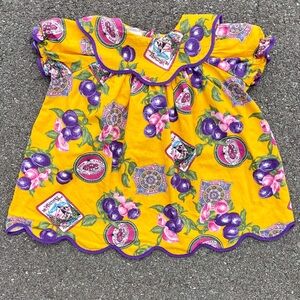 Mt. Whitney Cali Fruit Vtg Elvira Vali Collared Top Youth (30M) 14.75” x 16”